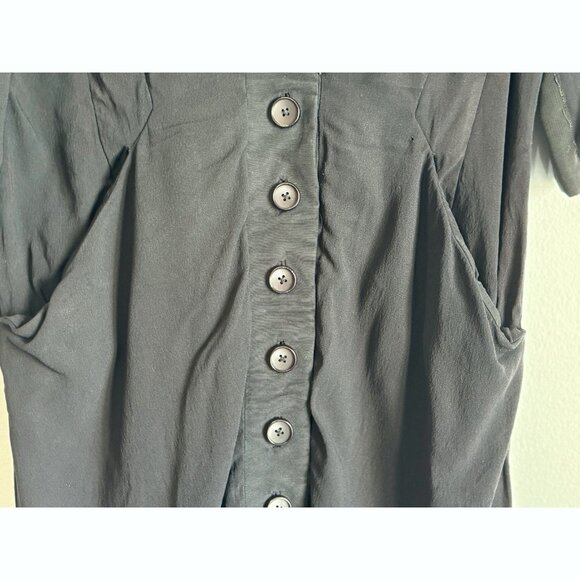 Vintage 40s 50s Women’s Black Button Down Dress Jacket XL David Levine Original - Picture 4 of 12